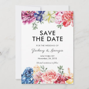 Bright Floral Enregistrer la date invitations de m