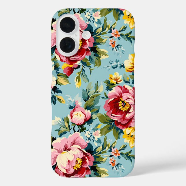Bright Floral iPhone 16 Hülle (Rückseite)