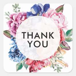 Bright floral merci autocollants