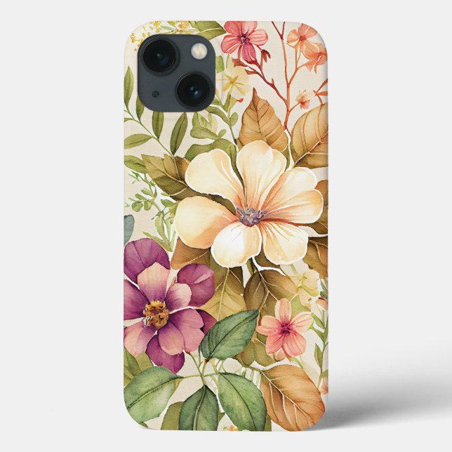 Bright Floral Peinture Coque-Mate coque iphone (Verso)