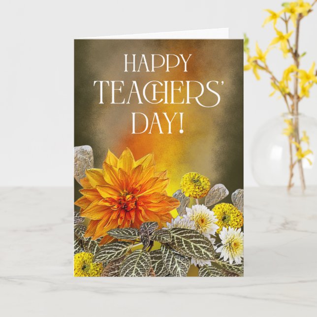 Bright Floral Teacher’s Day Greeting Card Karte (Gelbe Blume)