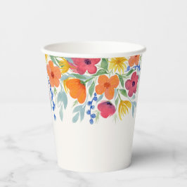 Bright Florals in Watercolor Pappbecher