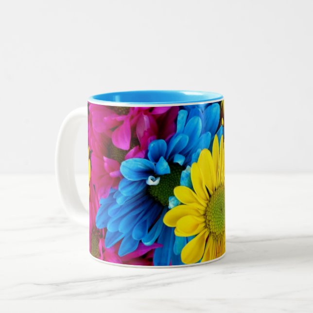 Bright Flowers Zweifarbige Tasse (Vorderseite Links)