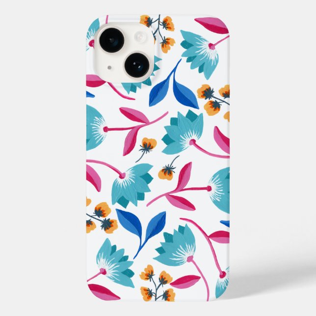 Bright Folk Art Floral Muster Case-Mate iPhone 14 Hülle (Rückseite)