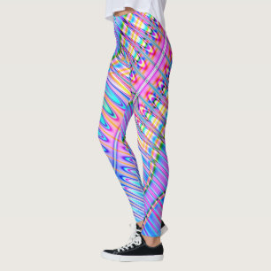 Bright Fractal Leggings Motifs