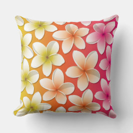 Bright Frangipani/ Plumeria flowers Kissen