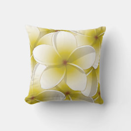 Bright Frangipani/ Plumeria flowers Kissen