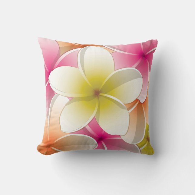 Bright Frangipani/ Plumeria flowers Kissen (Vorderseite)