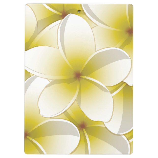 Bright Frangipani/ Plumeria flowers Klemmbrett (Rückseite)