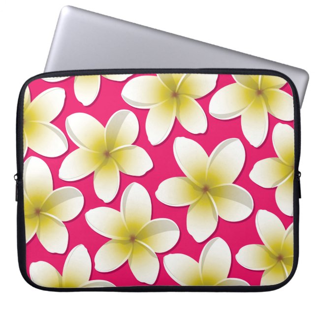 Bright Frangipani/ Plumeria flowers Laptopschutzhülle (Vorderseite)