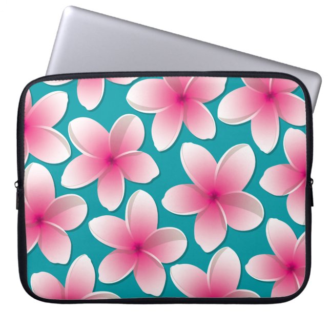 Bright Frangipani/ Plumeria flowers Laptopschutzhülle (Vorderseite)