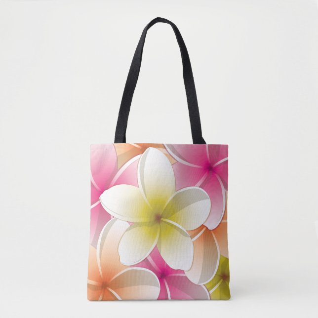 Bright Frangipani/ Plumeria flowers Tasche (Vorderseite)