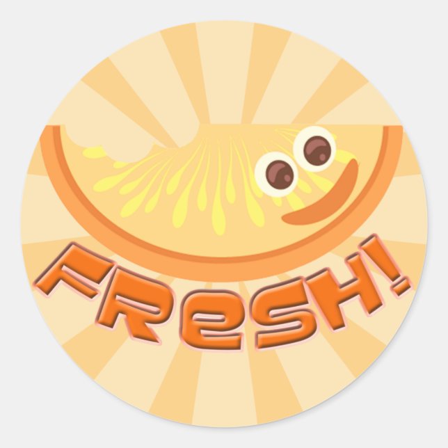 Bright Fresh Orange Runder Aufkleber (Vorderseite)