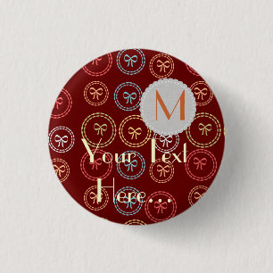 Bright Fun Bow Niedlich Baby Girl Giant Monogram Button