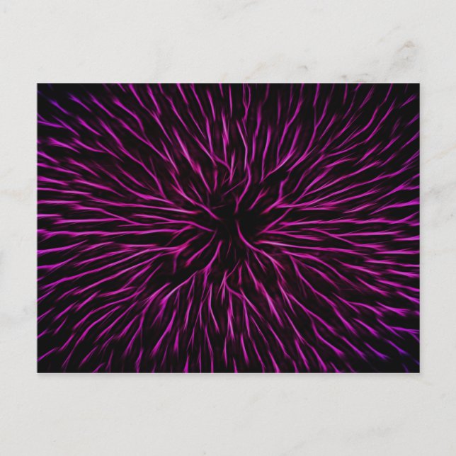 Bright Funky Hot Pink Firecracker Abstrakt Postkarte (Vorderseite)