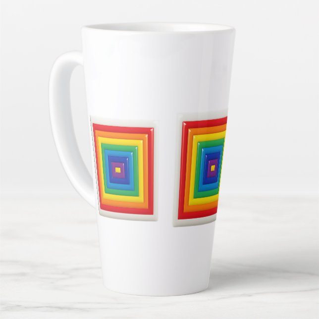 Bright Geometric Pop Art  Milchtasse (Linke Ecke)