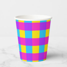 Bright Gingham Party Cups - Stil 2 Pappbecher