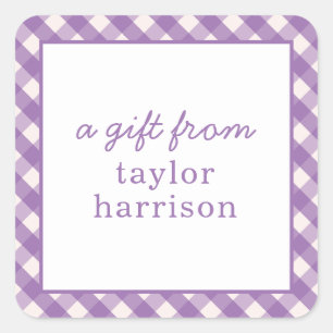 Bright Gingham Personalisiert Gift Stickers