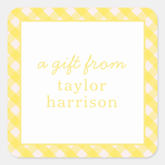 Bright Gingham Personalisiert Gift Stickers (Vorderseite)