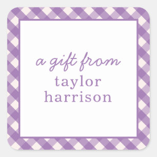 Bright Gingham Personalisiert Gift Stickers