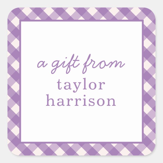Bright Gingham Personalisiert Gift Stickers (Vorderseite)
