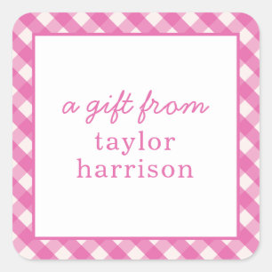Bright Gingham Personalisiert Gift Stickers