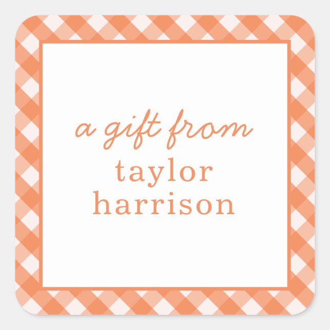Bright Gingham Personalisiert Gift Stickers (Vorderseite)