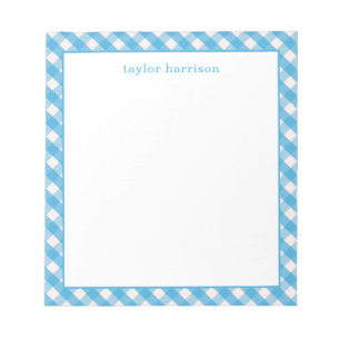 Bright Gingham Personalisiert Notizblock