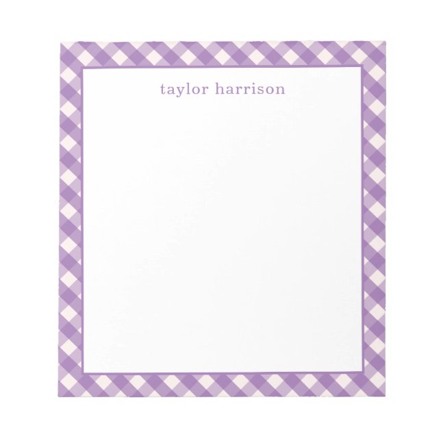 Bright Gingham Personalisiert Notizblock (Vorderseite)