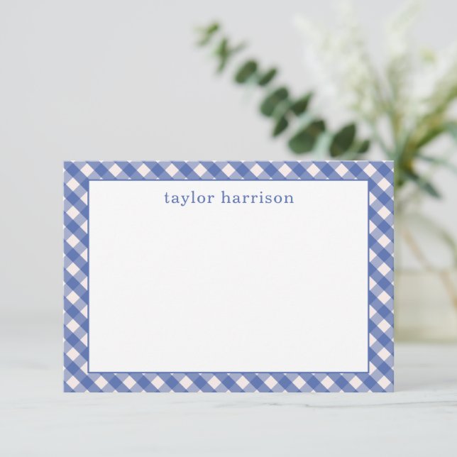Bright Gingham Personalisierte Mitteilungskarten (Stehend Vorderseite)