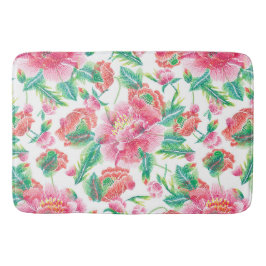Bright Girl Pink Blume Muster Badematte