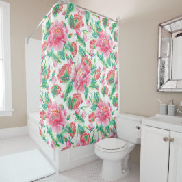 Bright Girl Pink Blume Muster Duschvorhang