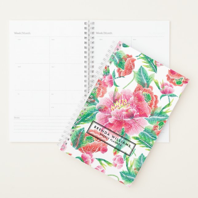 Bright Girl Pink Blume Muster Planer (Anzeige)