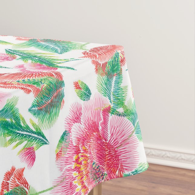 Bright Girl Pink Blume Muster Tischdecke (Beispiel)