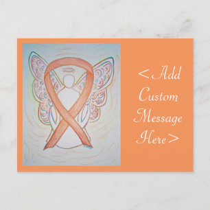 Bright Gold Awareness Ribbon Angel Custom Postcard Postkarte
