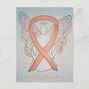 Bright Gold Awareness Ribbon Angel Custom Postcard Postkarte