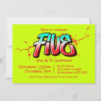 Bright Graffiti Five Einladung