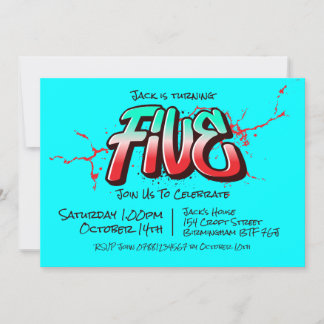 Bright Graffiti Five Einladung