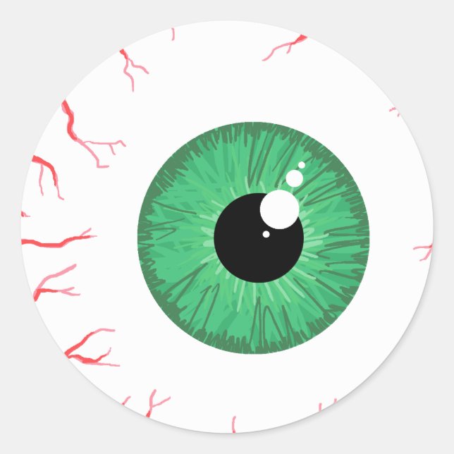 Bright Green Bloodshot Augentropfen Runder Aufkleber (Vorderseite)