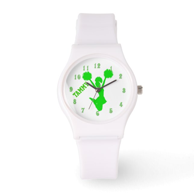 Bright Green Cheleader Custom Watch Armbanduhr (Vorderseite)