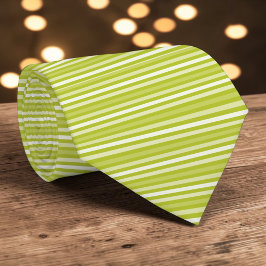 Bright Green Color Stripes Necktie Krawatte