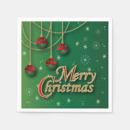 Bright Green frohe Weihnachten Serviette