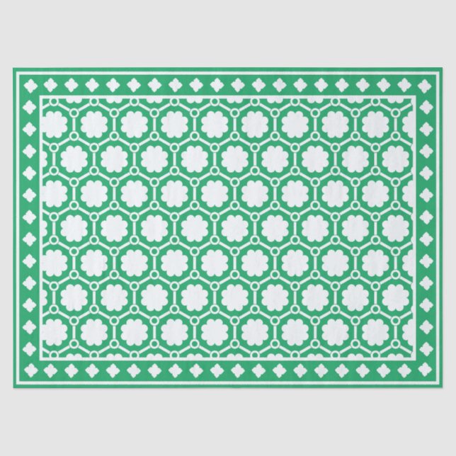Bright Green Geometric Bone Inlay Decoupage Paper Seidenpapier (Vorderseite)
