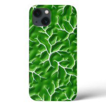 Bright Green iPhone Case with Vein Pattern