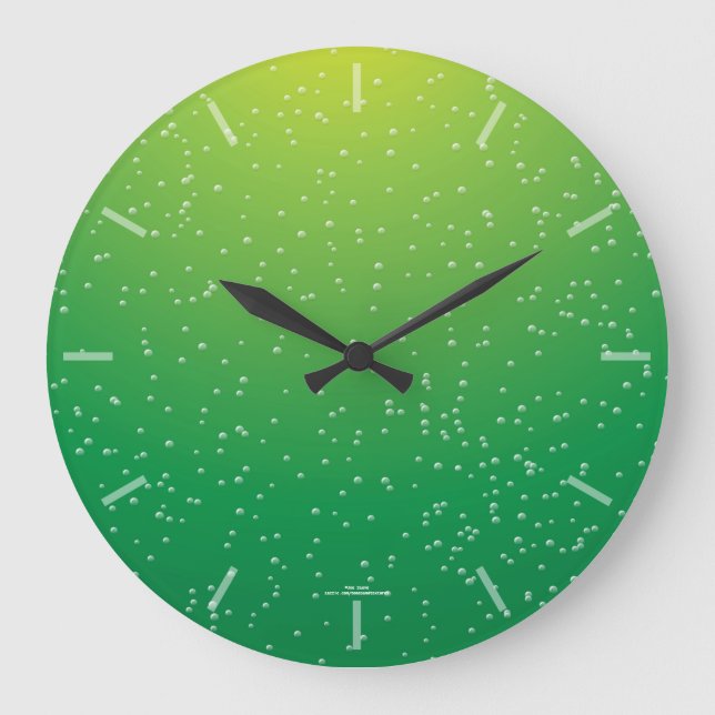 Bright Green Lime Soda Bubles Horloge (Recto)