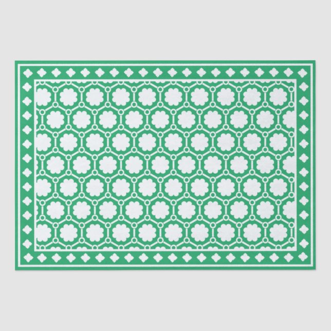 Bright Green Modern Bone Inlay Decoupage Paper Seidenpapier (Vorderseite)