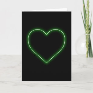 Bright Green Neon Heart - Love Valentines Feiertagskarte