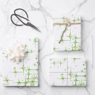 Bright Green Star Twinkle Geschenkpapier Set