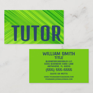Bright Green Tutor Visitenkarte