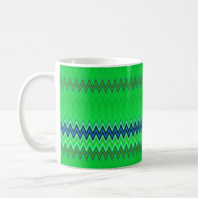 Bright Green Zigzag Kaffeetasse (Links)